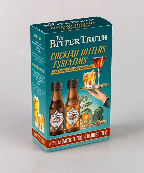 The Bitter Truth Aromatic and Orange Bitters box, 2x 100ml, with cocktail booklet