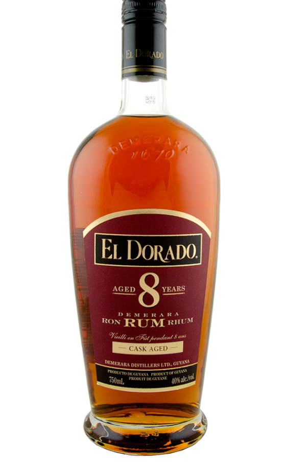 El Dorado 8 Year Old Cask Aged Demerara Rum 80 Proof 750ml